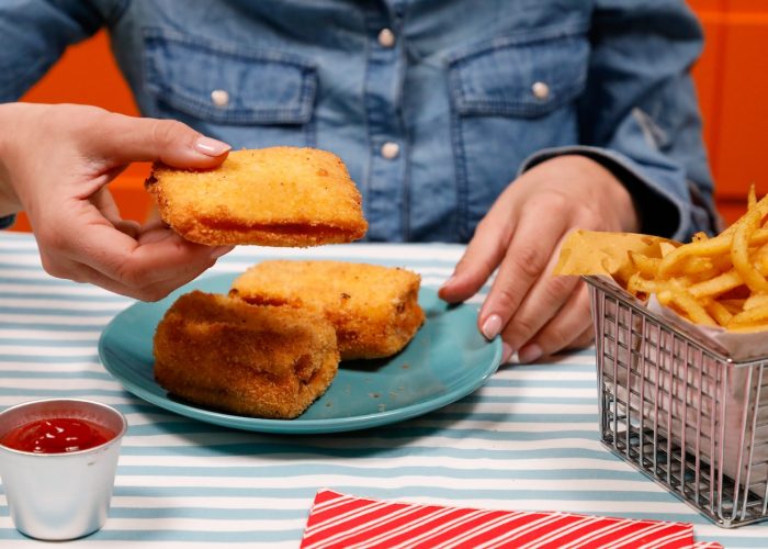 mozzarelle in carrozza con mini burger di vitello